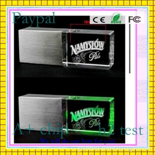 with LED Light USB Crystal USB Flash Drive (GC-D001)